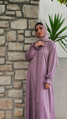 Classic Dusty Rose Abaya With Elastic Cuffs