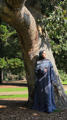 Dark Grey Statement Sleeve Abaya