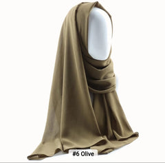 Crinkle Chiffon Hijabs Olive
