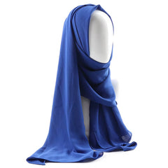 Crinkle Chiffon Hijabs Royal Blue