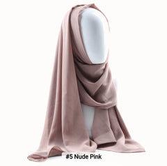 Crinkle Chiffon Hijab Nude Pink