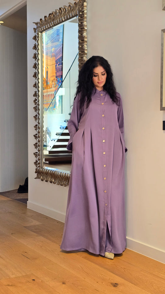 Regal Fold Lilac Abaya