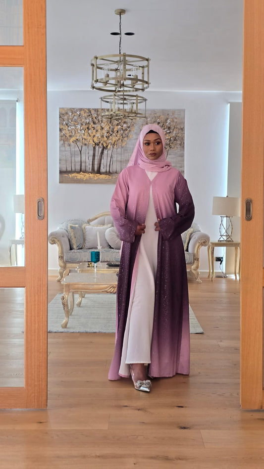 Pink Ombre Sparkle Abaya