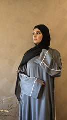 Grey veil closed abaya