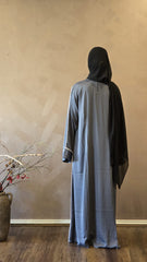 Grey veil closed abaya