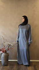 Grey veil closed abaya