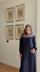 Classic Black Front Open Abaya
