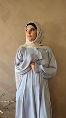 Classic Light Purple Abaya with elastic cuffs