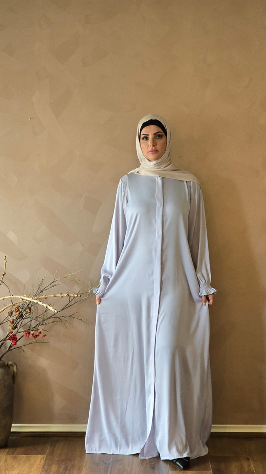 Classic Light Purple Abaya with elastic cuffs