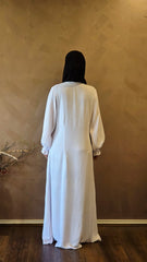 Classic White Abaya with elastic cuffs
