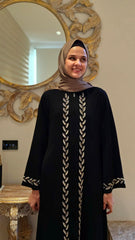 Pearl beaded black abaya