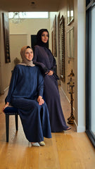 Dark Purple Beaded Luxury Abaya