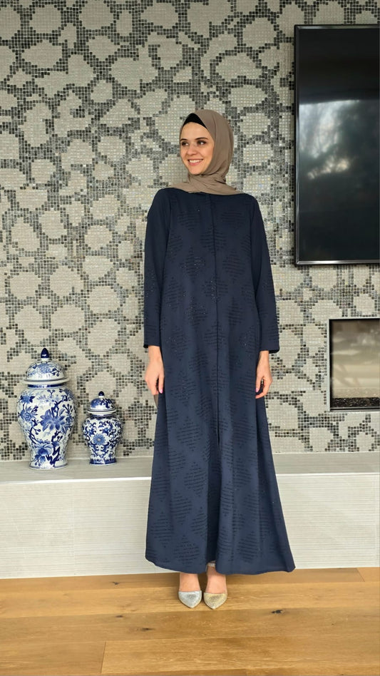 Blue Swarovski Formal Abaya