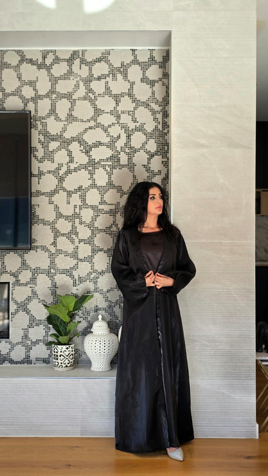 Midnight Organza Abaya Set