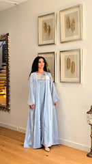 Powder Blue Organza Abaya Set