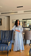 Powder Blue Organza Abaya Set