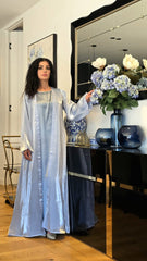 Powder Blue Organza Abaya Set