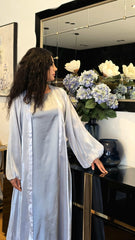 Powder Blue Organza Abaya Set
