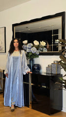 Powder Blue Organza Abaya Set