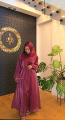 Rose Organza Abaya Set