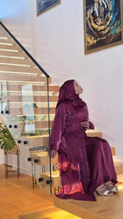 Rose Organza Abaya Set