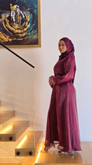 Rose Organza Abaya Set