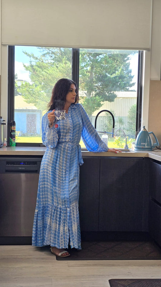 Tie and Dye Blue Dress