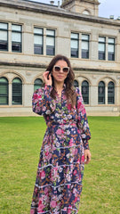 Twilight Bloom Lace Tiered Dress