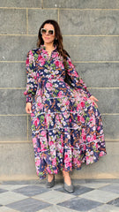 Twilight Bloom Lace Tiered Dress