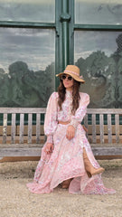 Peach Bloom Lace Tiered Dress