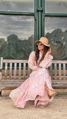 Peach Bloom Lace Tiered Dress