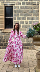 Pink Mirage Tiered Dress