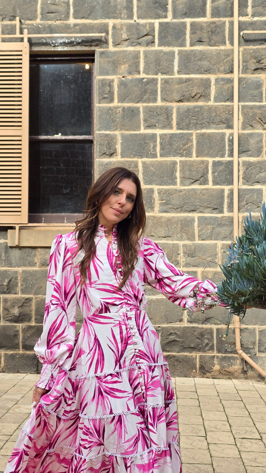 Pink Mirage Tiered Dress