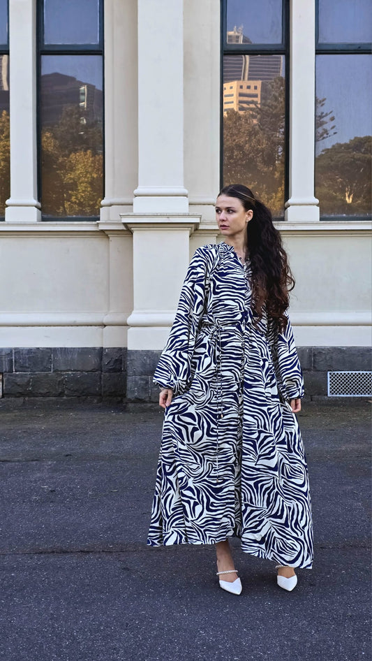 Blue Safari Maxi Dress