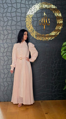 Peach Check Shirt Dress