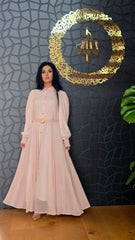 Peach Check Shirt Dress