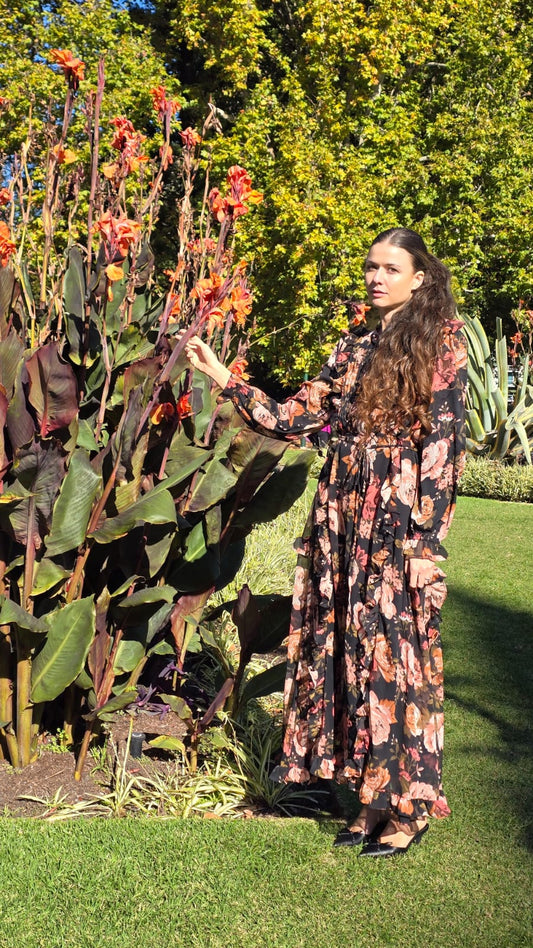 Autumn Bloom Maxi Dress