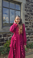 Burgundy Blossom Maxi Dress