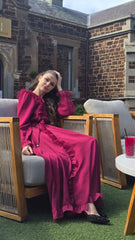 Burgundy Blossom Maxi Dress