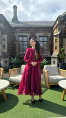 Burgundy Blossom Maxi Dress