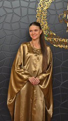 Gold Butterfly Satin Abaya