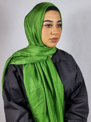 Silk Linen Hijab Hunter Green