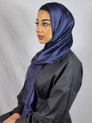 Silk Linen Hijab Navy