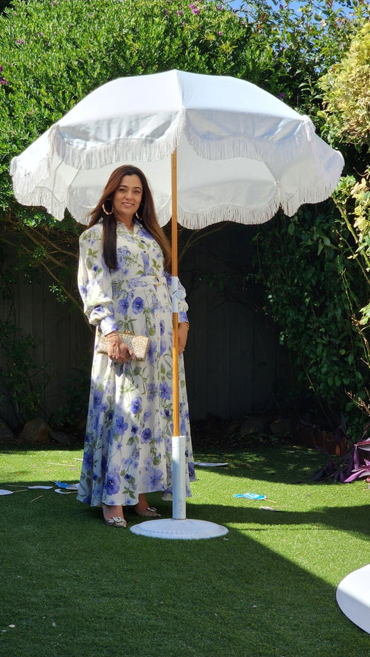 Lavender Bloom Shirt Dress