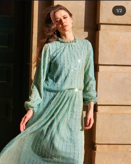 Sea Green Shimmer Dress