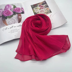 Red Shimmer Chiffon Silk Hijab