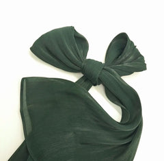 Forest Green Shimmer Chiffon Silk Hijab