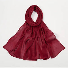 Maroon Shimmer Chiffon Silk Hijab