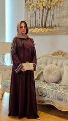 Chocolate brown luxury abaya