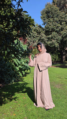 Nude Grace Pleated Abaya